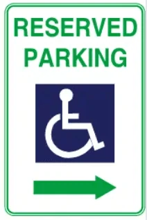 ACCESS - RESERVED PARKING (ARROW RIGHT) – Part No. AS 20